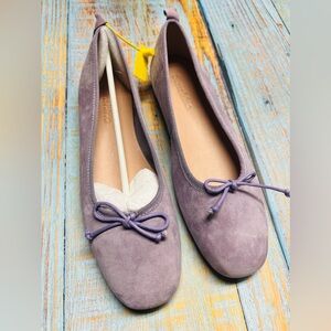 Purple Suede Ballet Flats